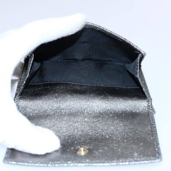 SAINT LAURENT Wallet Leather Silver Auth hk980 - Picture 8 of 16